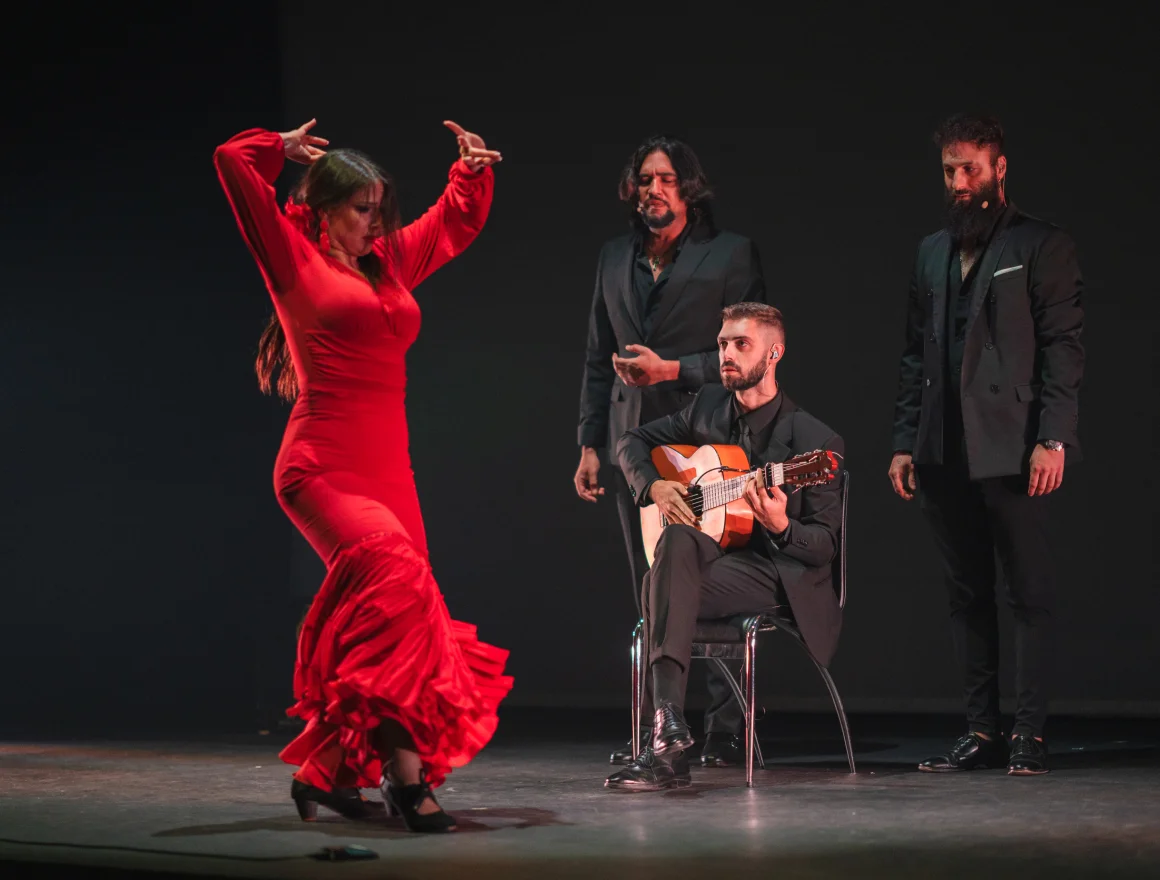 A woman dancing flamenco at the Authentic Flamenco show in Seoul