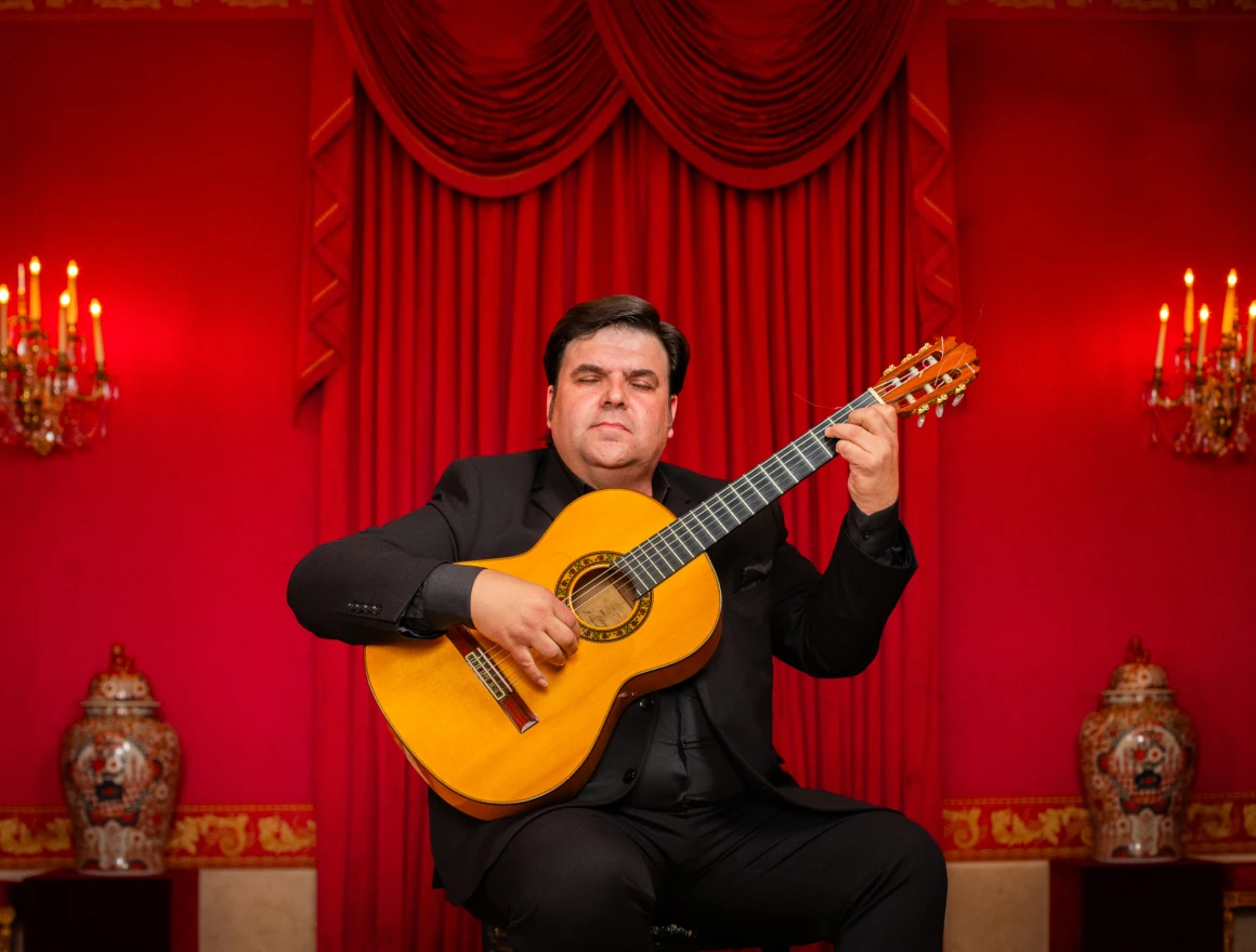 A man from the Royal Opera of Madrid playing the guitar - Authentic Flamenco Edmonton: A Traditional Spanish Show